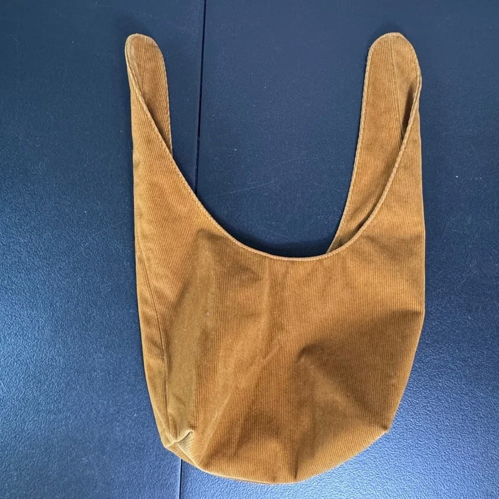 Merit Corduroy Knot Bag Ochre Mustard Yellow Slouchy Cosmetic Bag